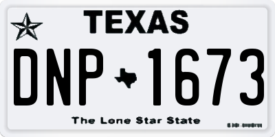 TX license plate DNP1673