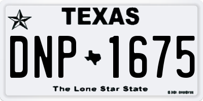 TX license plate DNP1675