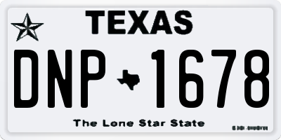 TX license plate DNP1678