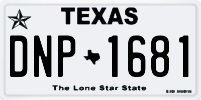 TX license plate DNP1681