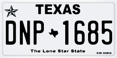 TX license plate DNP1685