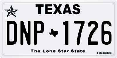 TX license plate DNP1726