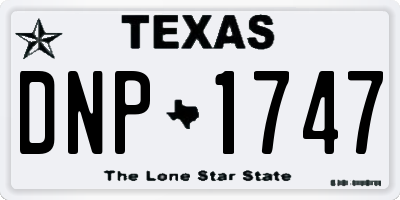 TX license plate DNP1747