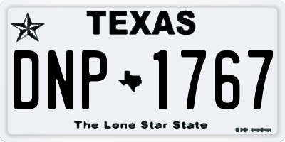 TX license plate DNP1767