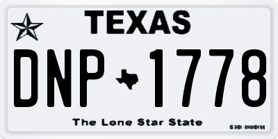 TX license plate DNP1778
