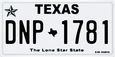 TX license plate DNP1781