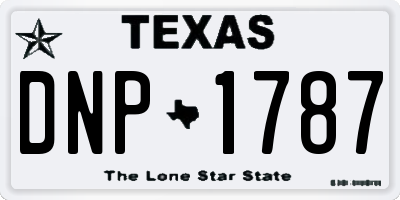 TX license plate DNP1787