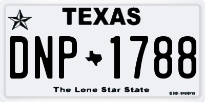 TX license plate DNP1788