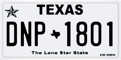 TX license plate DNP1801