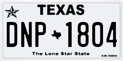 TX license plate DNP1804