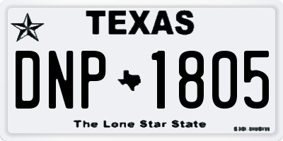 TX license plate DNP1805