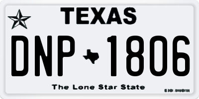 TX license plate DNP1806