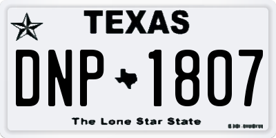 TX license plate DNP1807