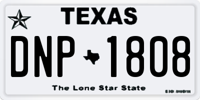 TX license plate DNP1808