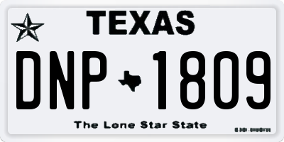 TX license plate DNP1809