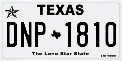 TX license plate DNP1810