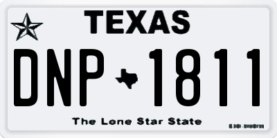 TX license plate DNP1811