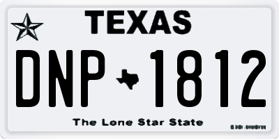 TX license plate DNP1812