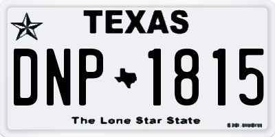 TX license plate DNP1815