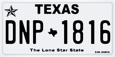 TX license plate DNP1816
