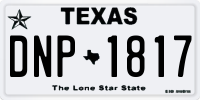 TX license plate DNP1817