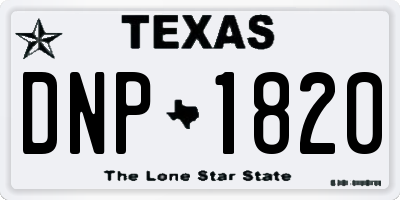 TX license plate DNP1820