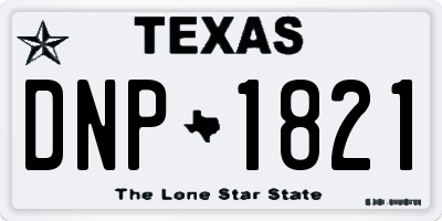 TX license plate DNP1821