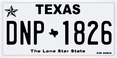 TX license plate DNP1826