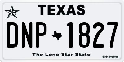 TX license plate DNP1827