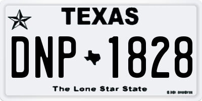 TX license plate DNP1828