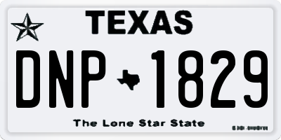 TX license plate DNP1829