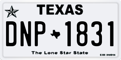 TX license plate DNP1831