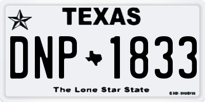 TX license plate DNP1833