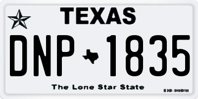 TX license plate DNP1835