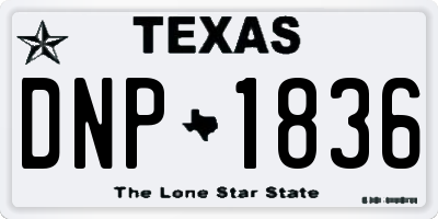 TX license plate DNP1836