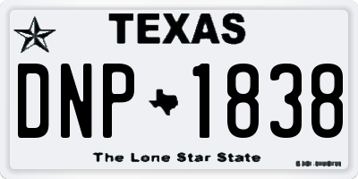 TX license plate DNP1838