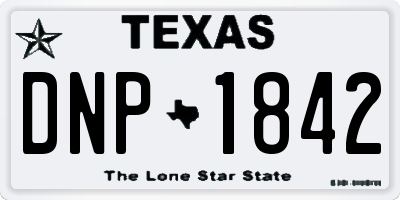TX license plate DNP1842