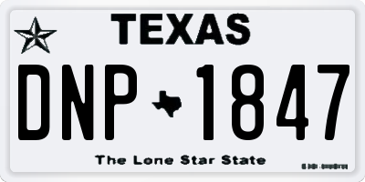 TX license plate DNP1847