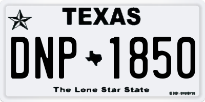 TX license plate DNP1850