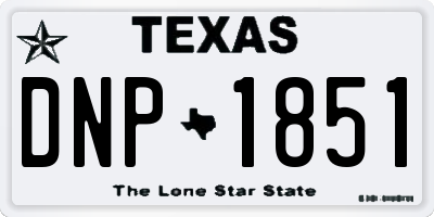TX license plate DNP1851