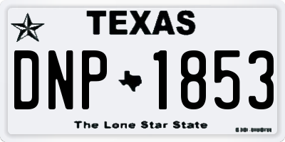 TX license plate DNP1853