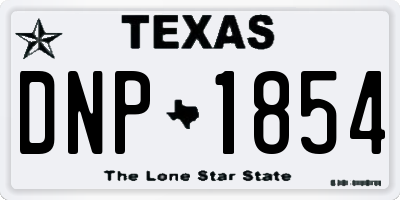 TX license plate DNP1854