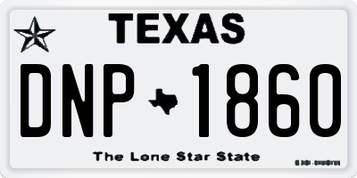 TX license plate DNP1860