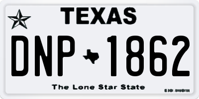 TX license plate DNP1862
