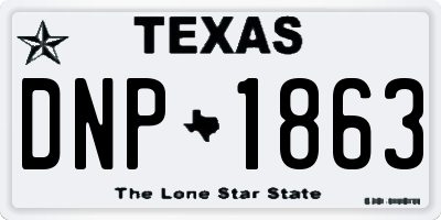 TX license plate DNP1863