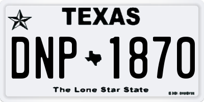 TX license plate DNP1870