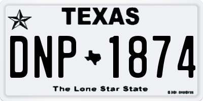 TX license plate DNP1874