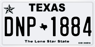 TX license plate DNP1884