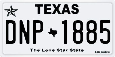 TX license plate DNP1885