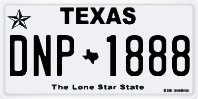 TX license plate DNP1888